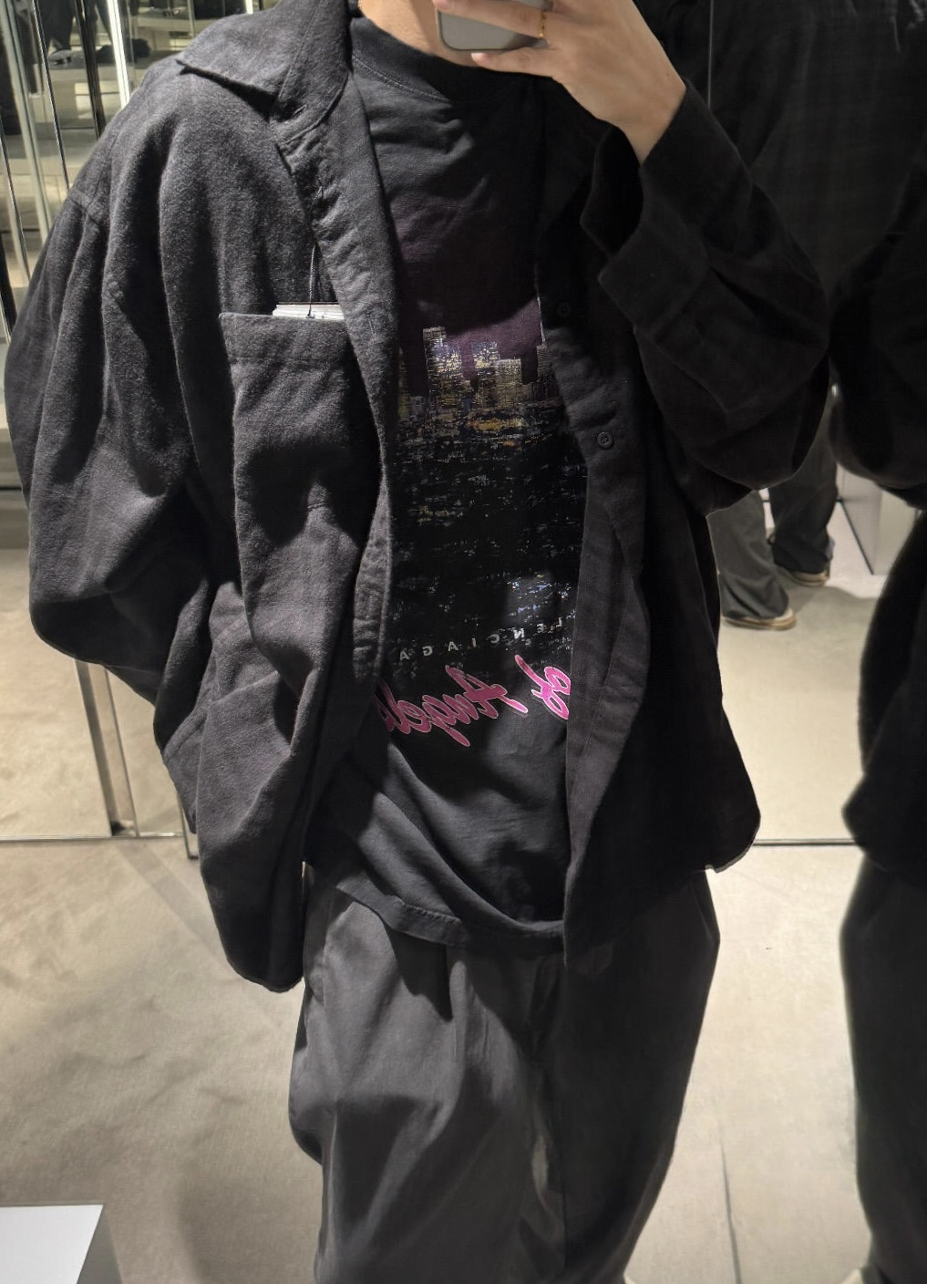 Balenciaga 夜景两件套翻领衬衫