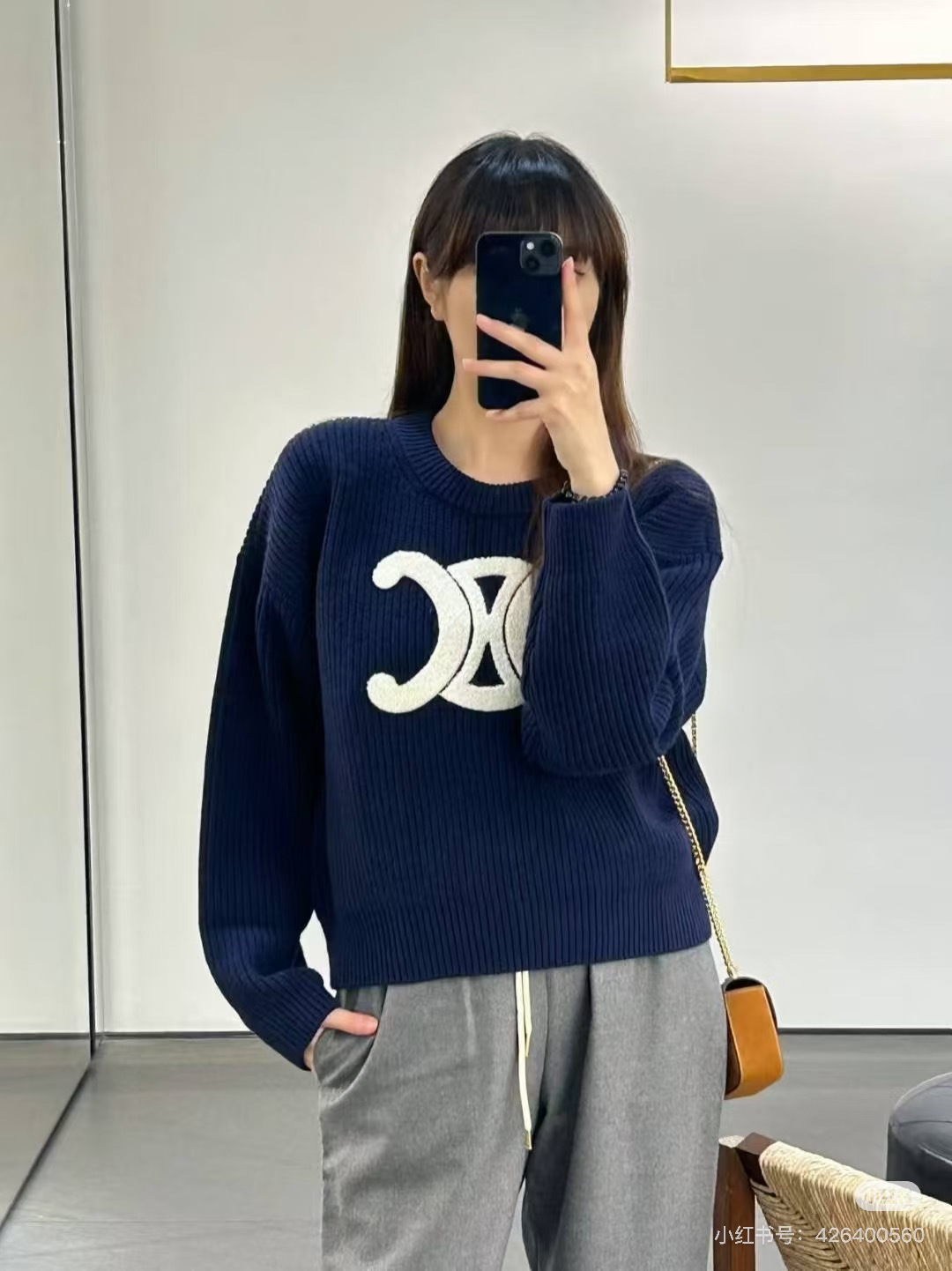 Celine凯旋门毛巾绣圆领【女装】