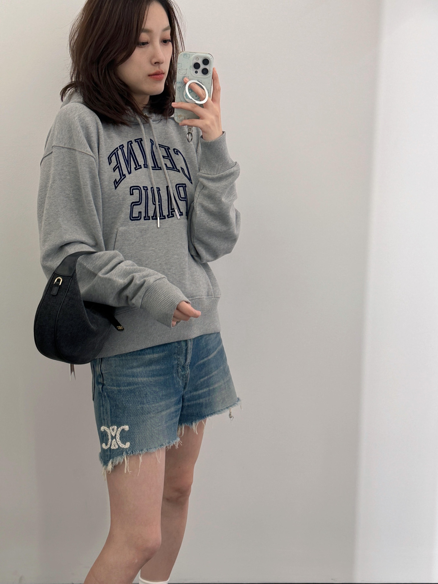 Celine 植绒兜帽卫衣