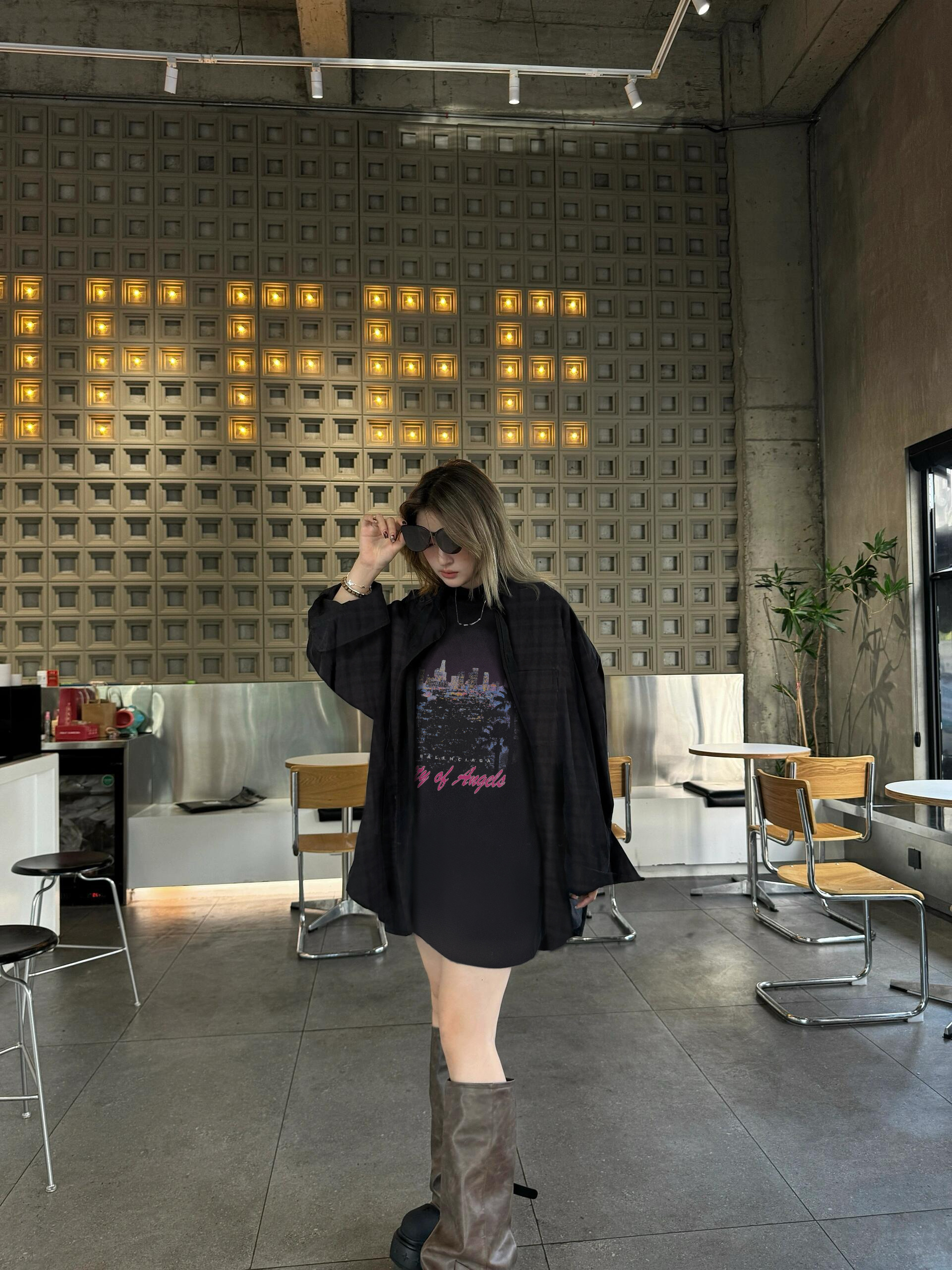 Balenciaga 夜景两件套翻领衬衫