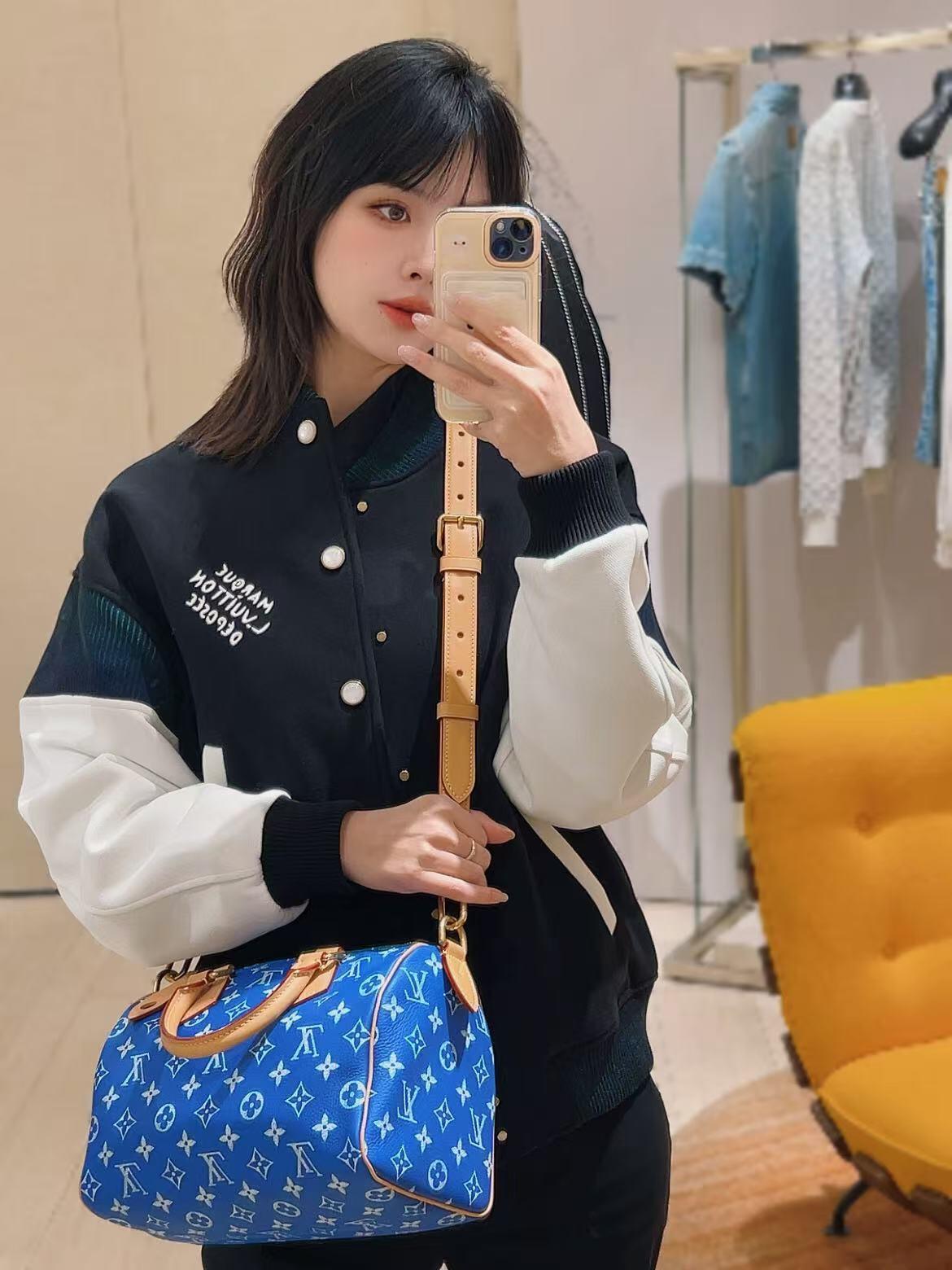 LOUIS VUITTON棉质针织束腰夹克棒球服