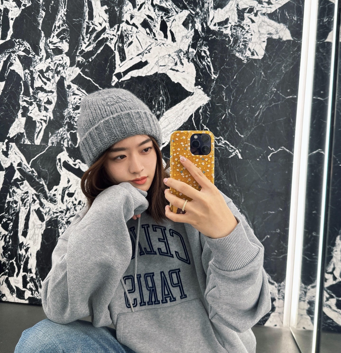 Celine 植绒兜帽卫衣