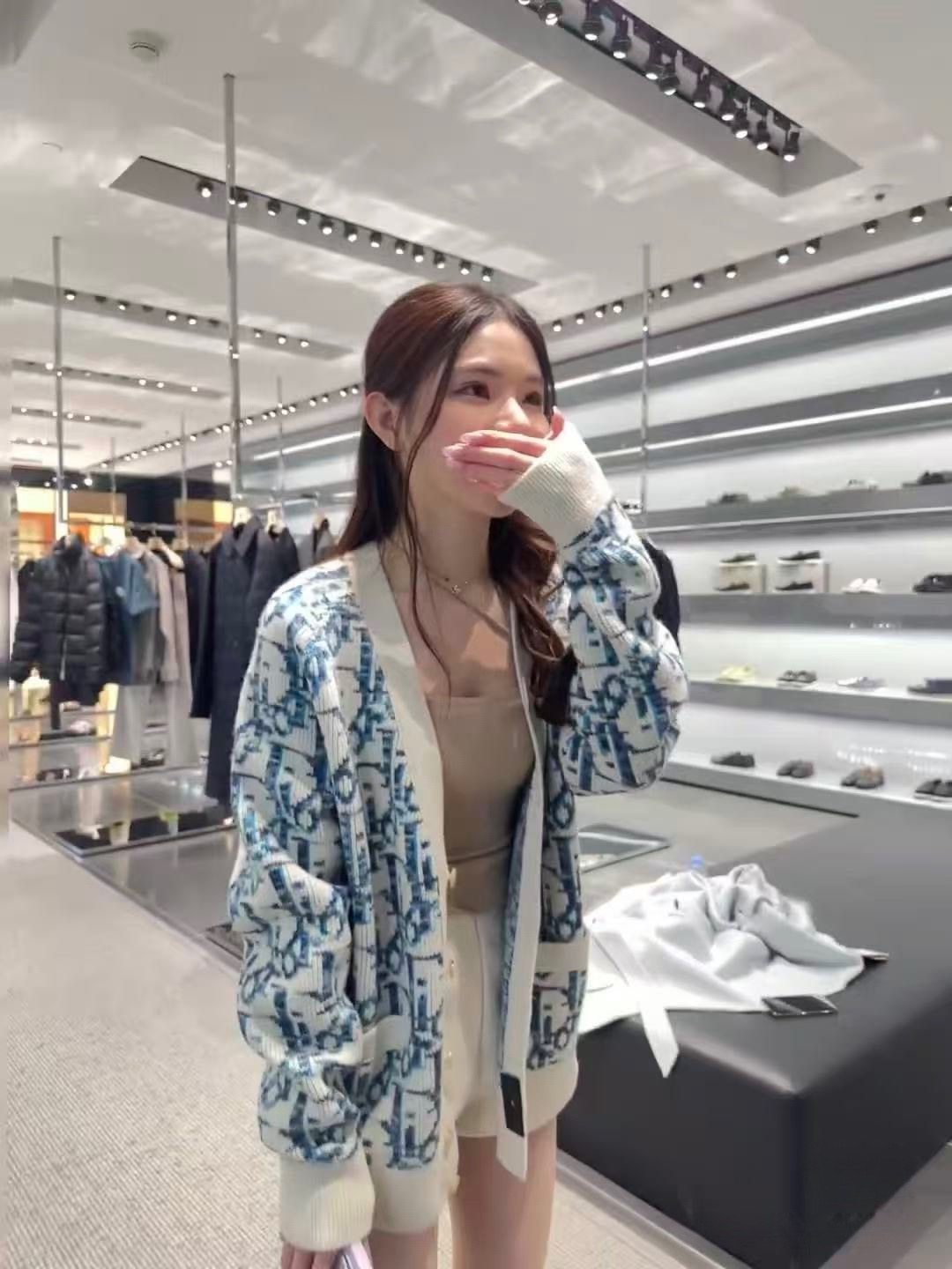 Dior老花毛织开衫