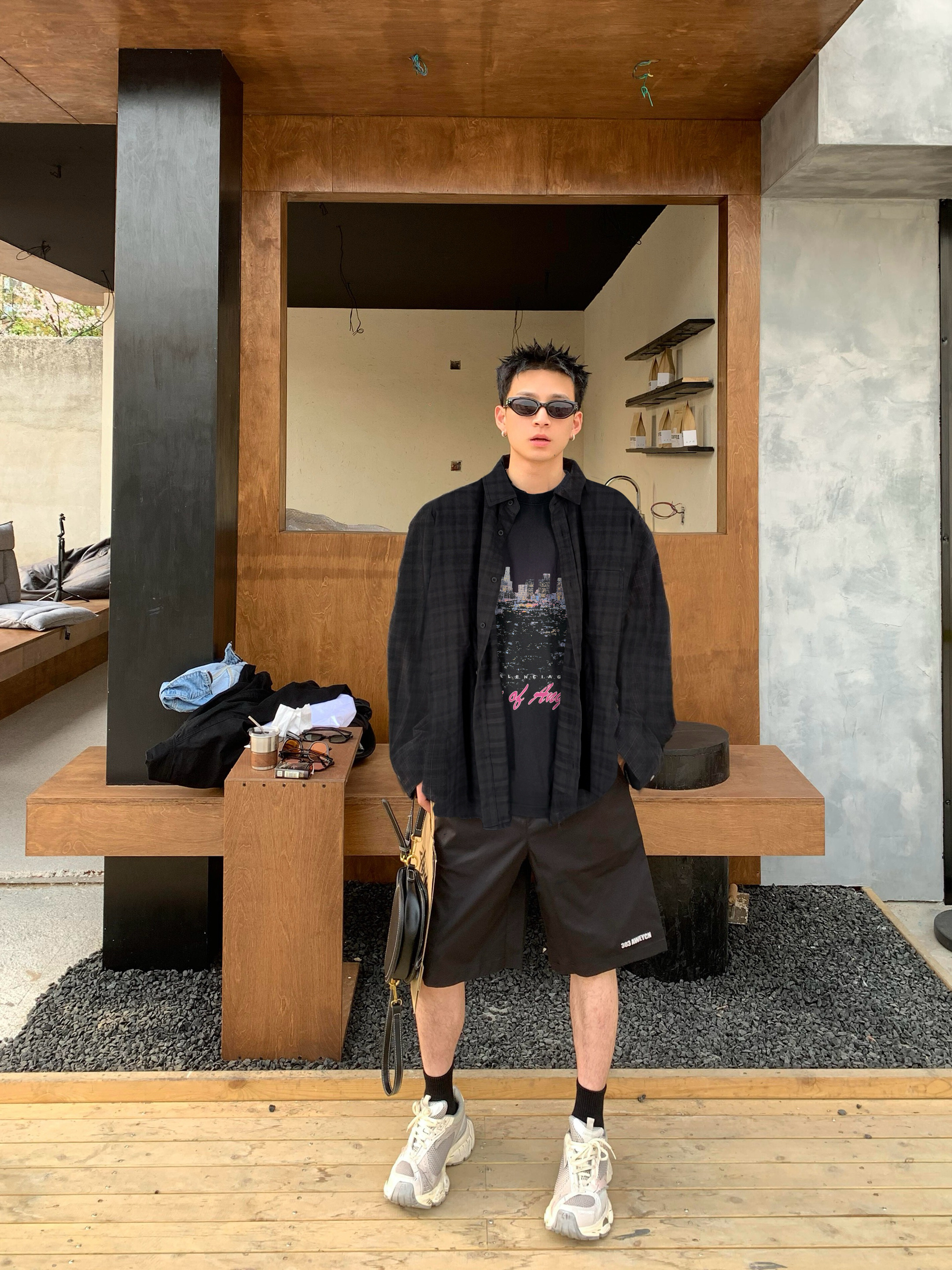 Balenciaga 夜景两件套翻领衬衫