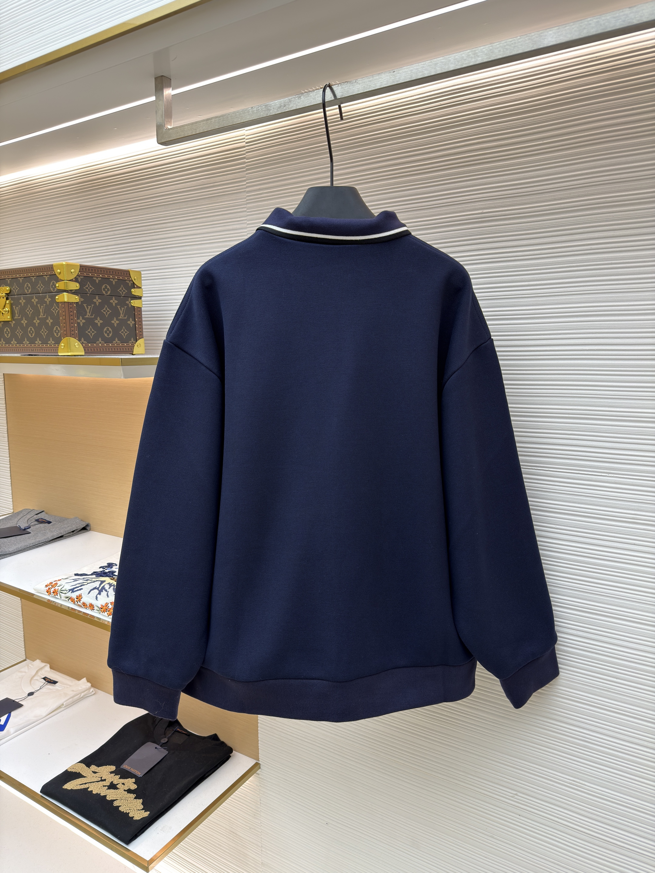 MIUMIU字母刺绣珠地布翻领外套