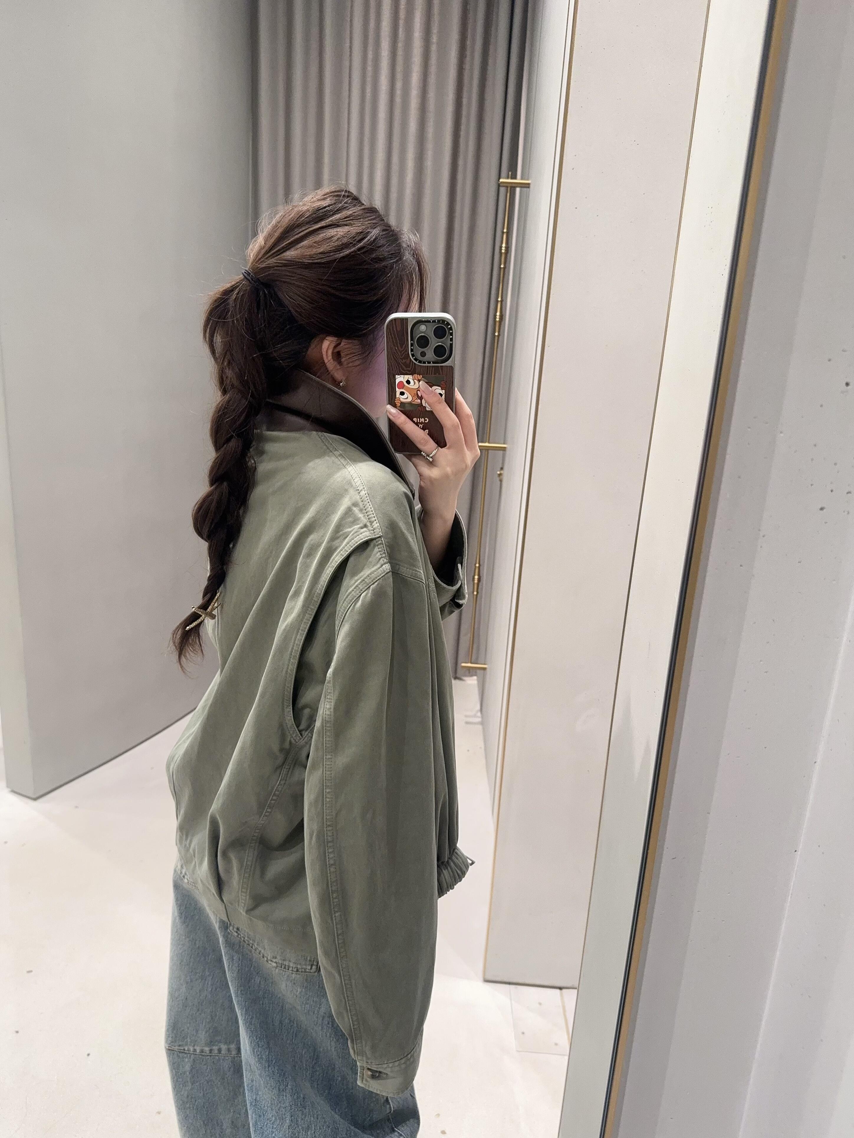 LOWE 军绿皮带翻领夹克