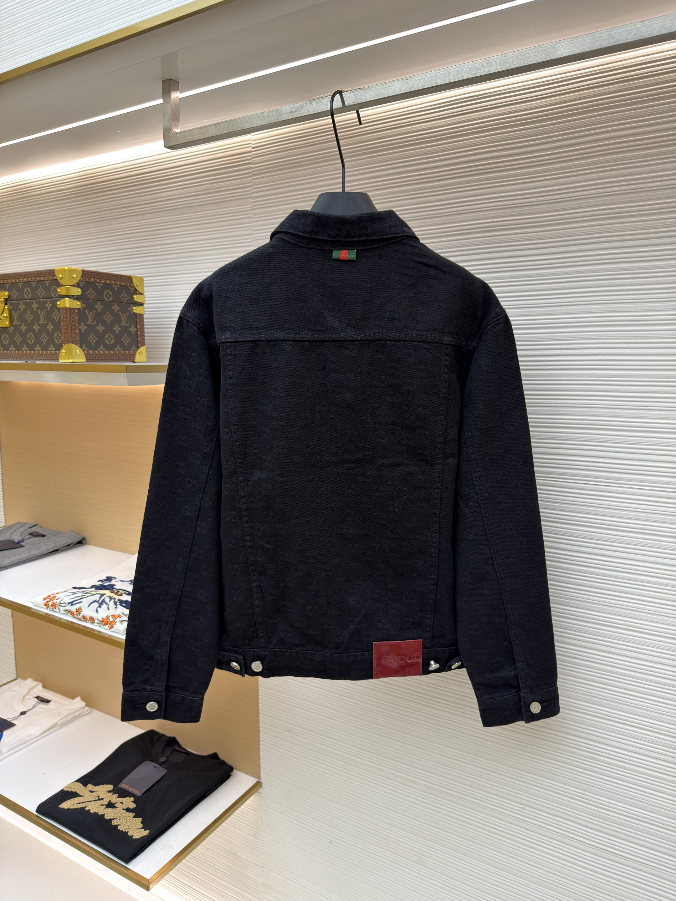 Gucci 暗纹提花纹路牛仔外套