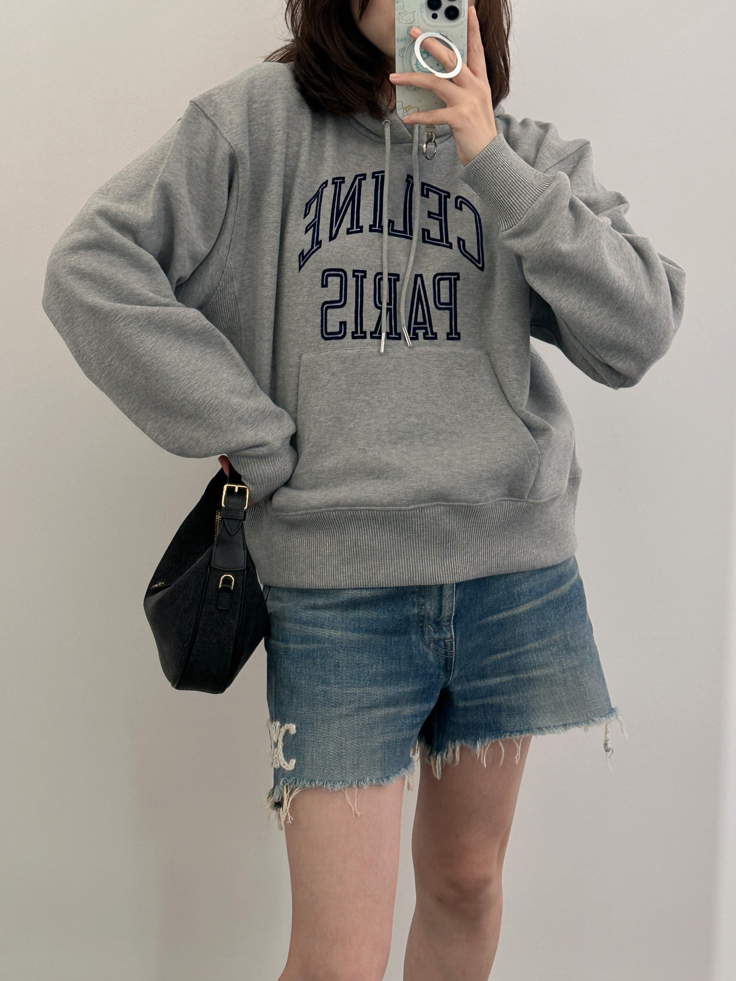 Celine 植绒兜帽卫衣