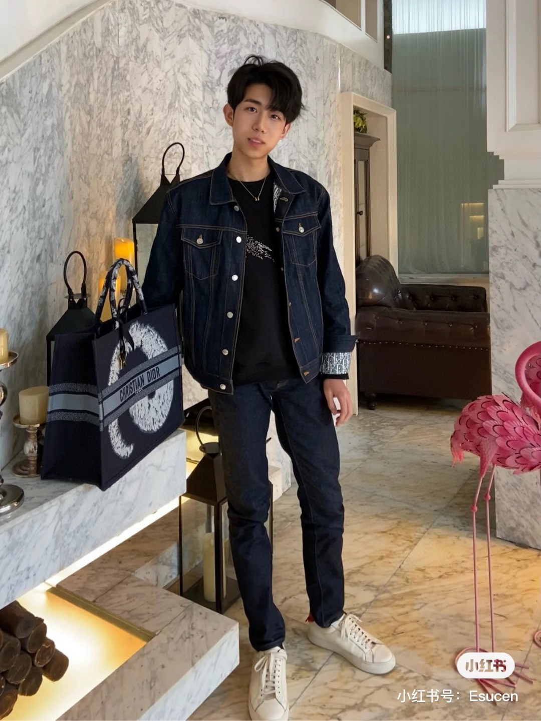 DIOR 老花满印花牛仔外套