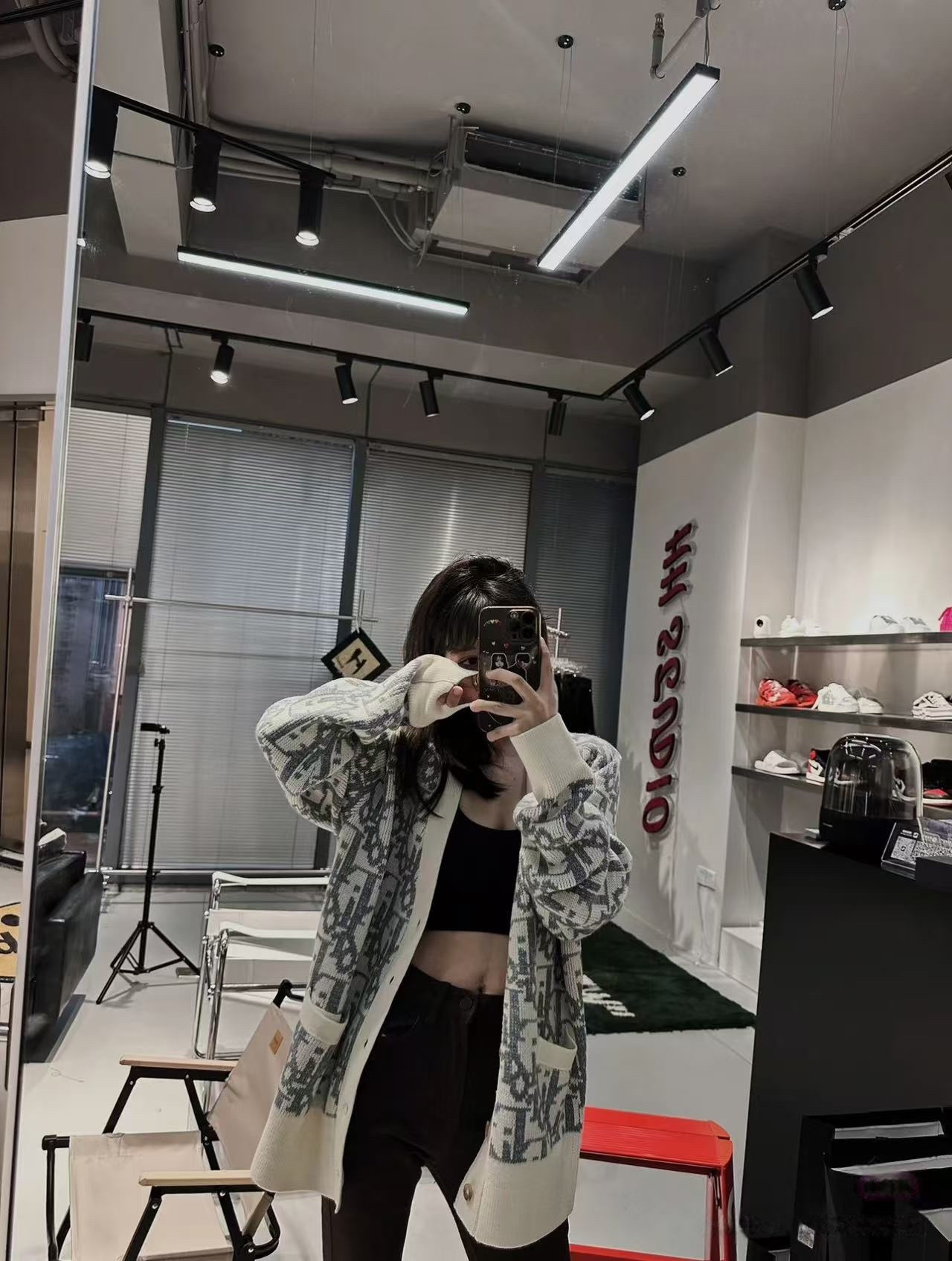 Dior老花毛织开衫