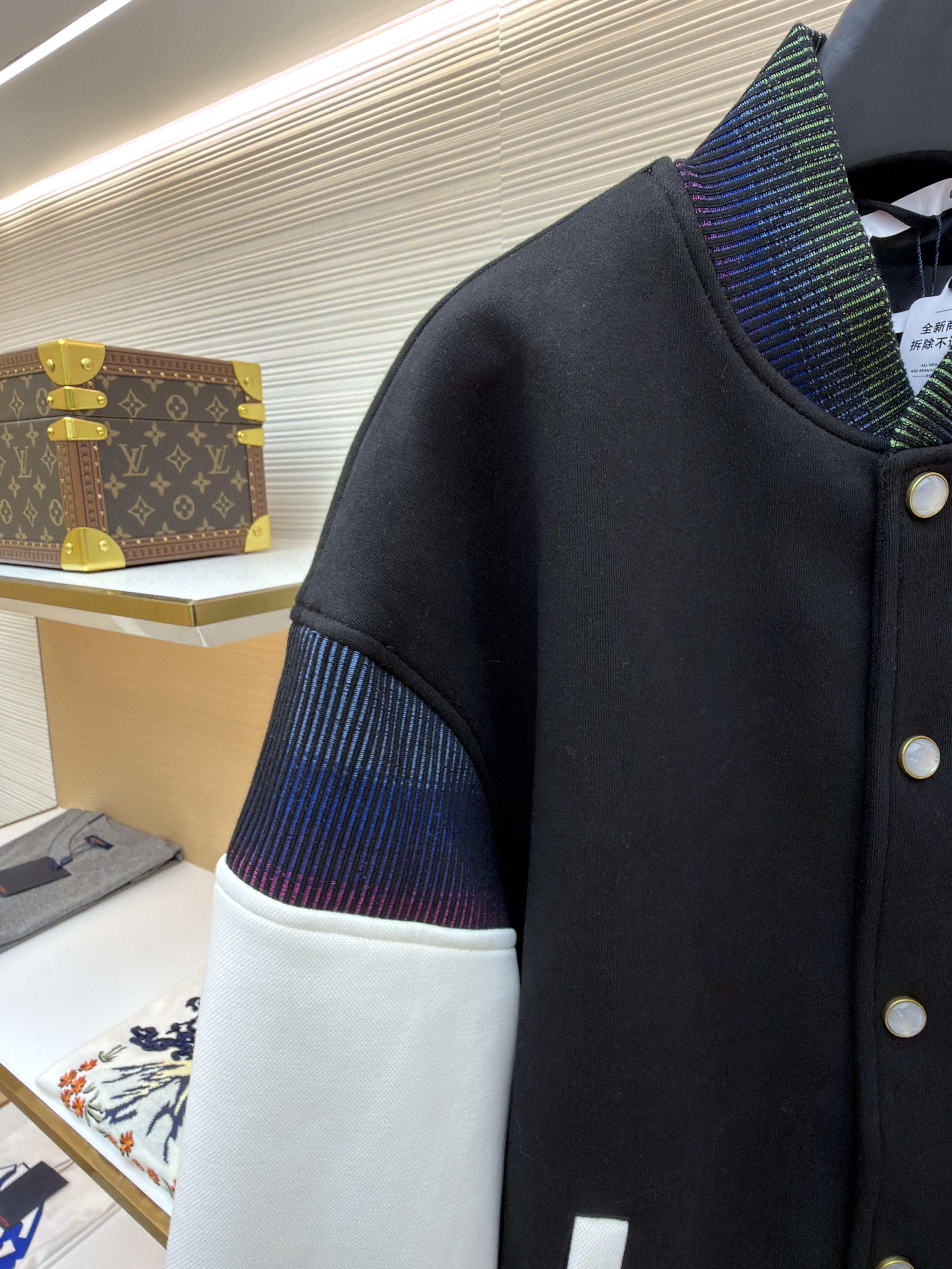 LOUIS VUITTON棉质针织束腰夹克棒球服