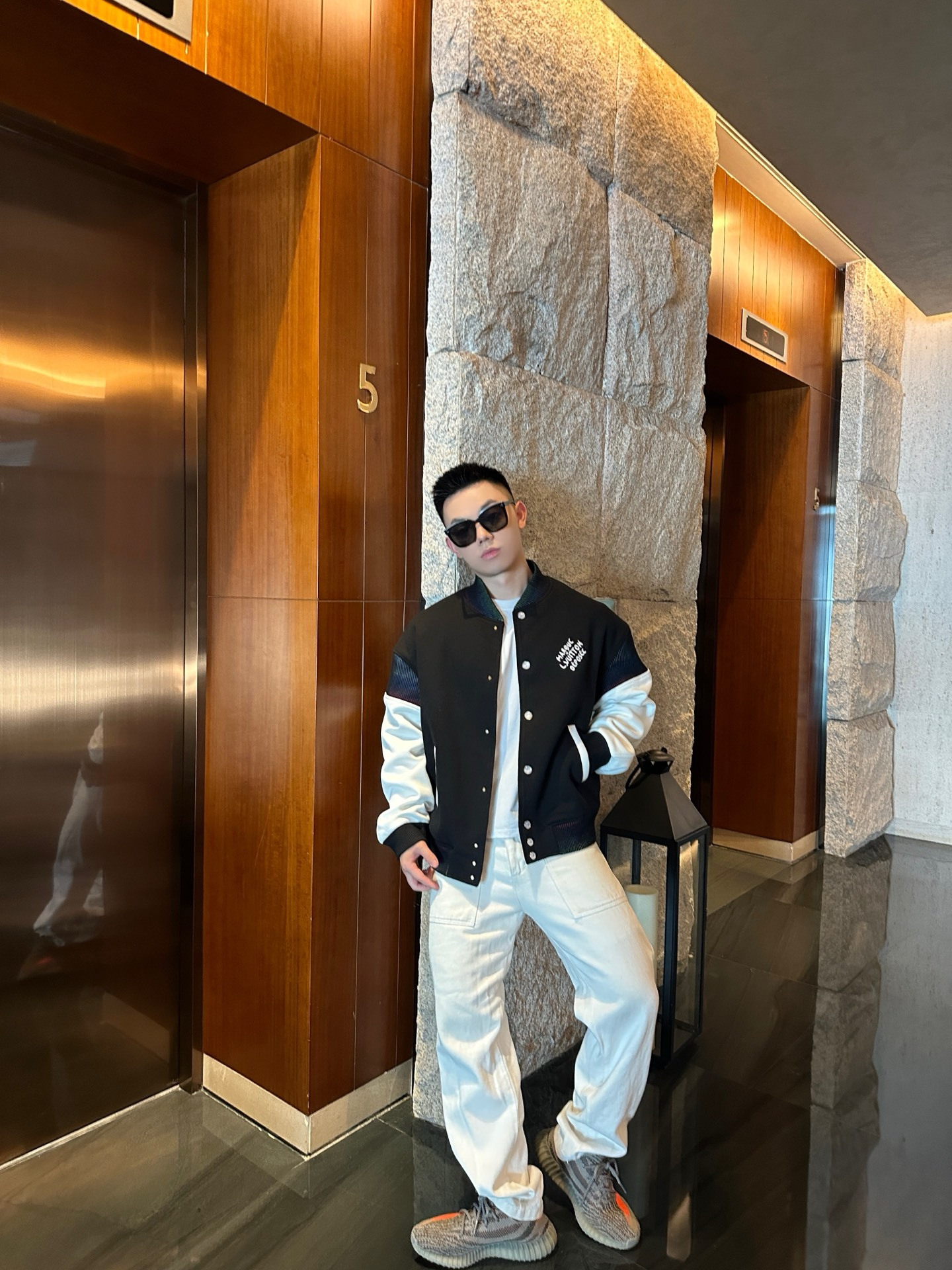 LOUIS VUITTON棉质针织束腰夹克棒球服