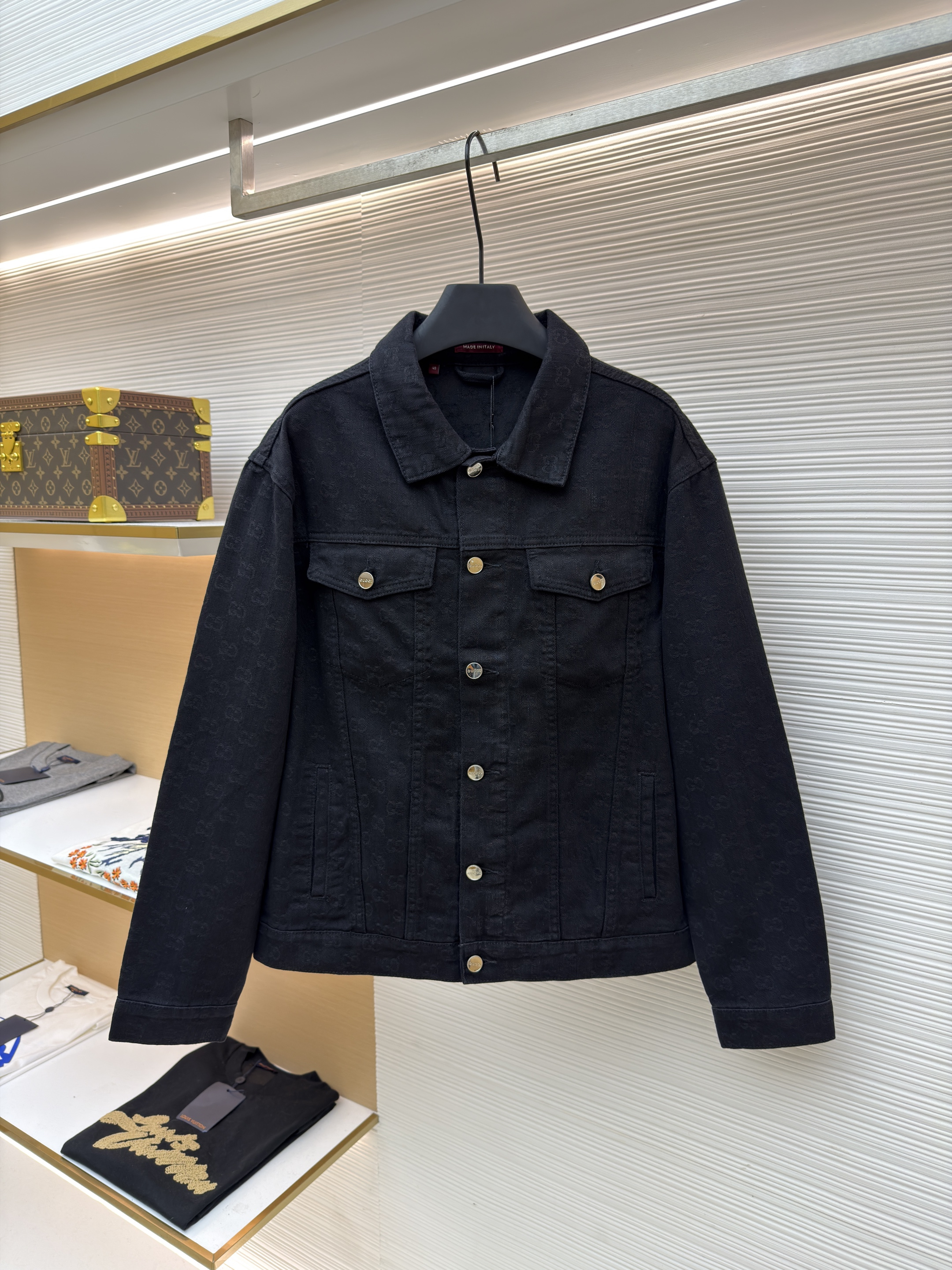 Gucci 暗纹提花纹路牛仔外套