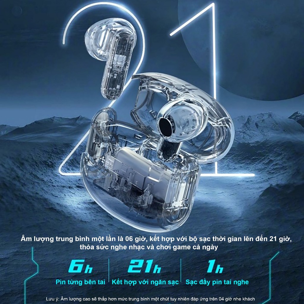 កាសស្តាប់ប៊្លូធូស Langsdom Theta, បាសក្តៅ, កម្រិតយឺតបំផុត 50ms, ថាមពលថ្មសរុប 21h, មីក្រូហ្វូន ENC