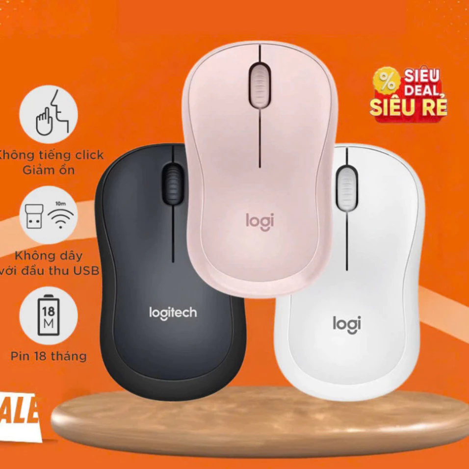 Logitech M220 Mouse ឥតខ្សែ Logitech M220 Click Silent