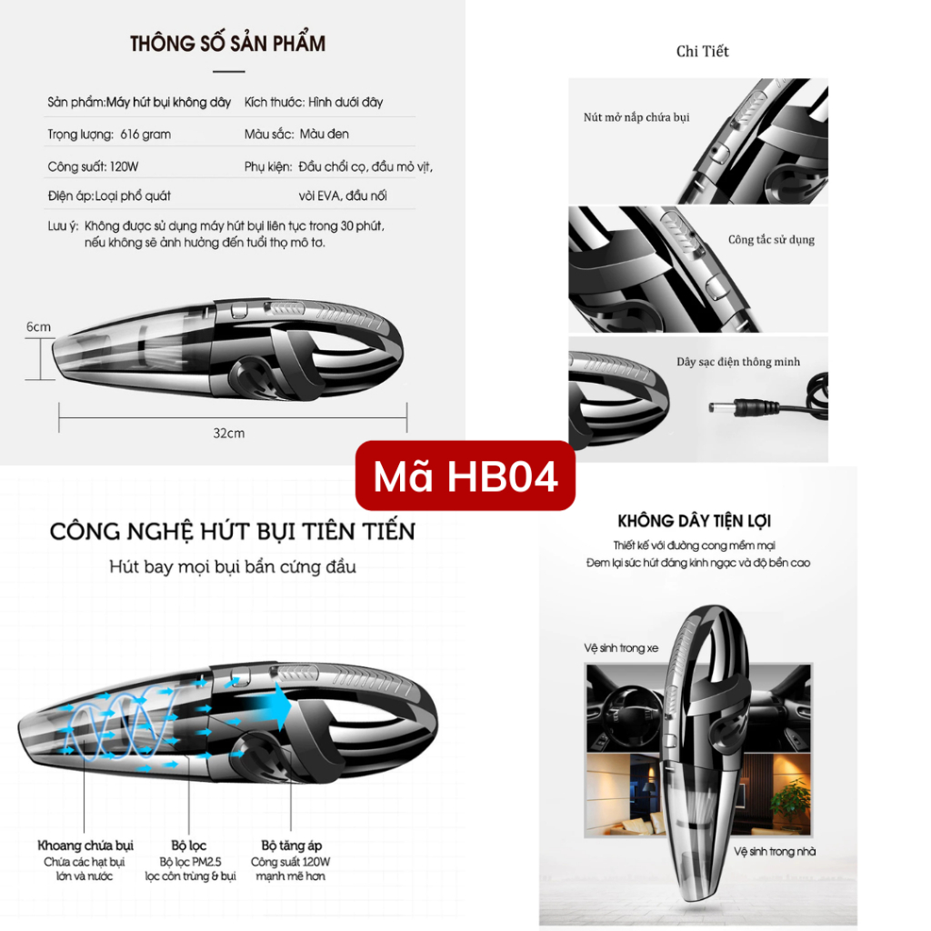 ម៉ាស៊ីនសម្អាតធូលីចល័ត GODWELL Handheld Vacuum Cleaner ម៉ាស៊ីនសម្អាតធូលីលិចឥតខ្សែ, សមត្ថភាពខ្ពស់ សម្រាប់ឡាន, ងាយស្រួលប្រើប្រាស់នៅគ្រប់ពេលវេលា