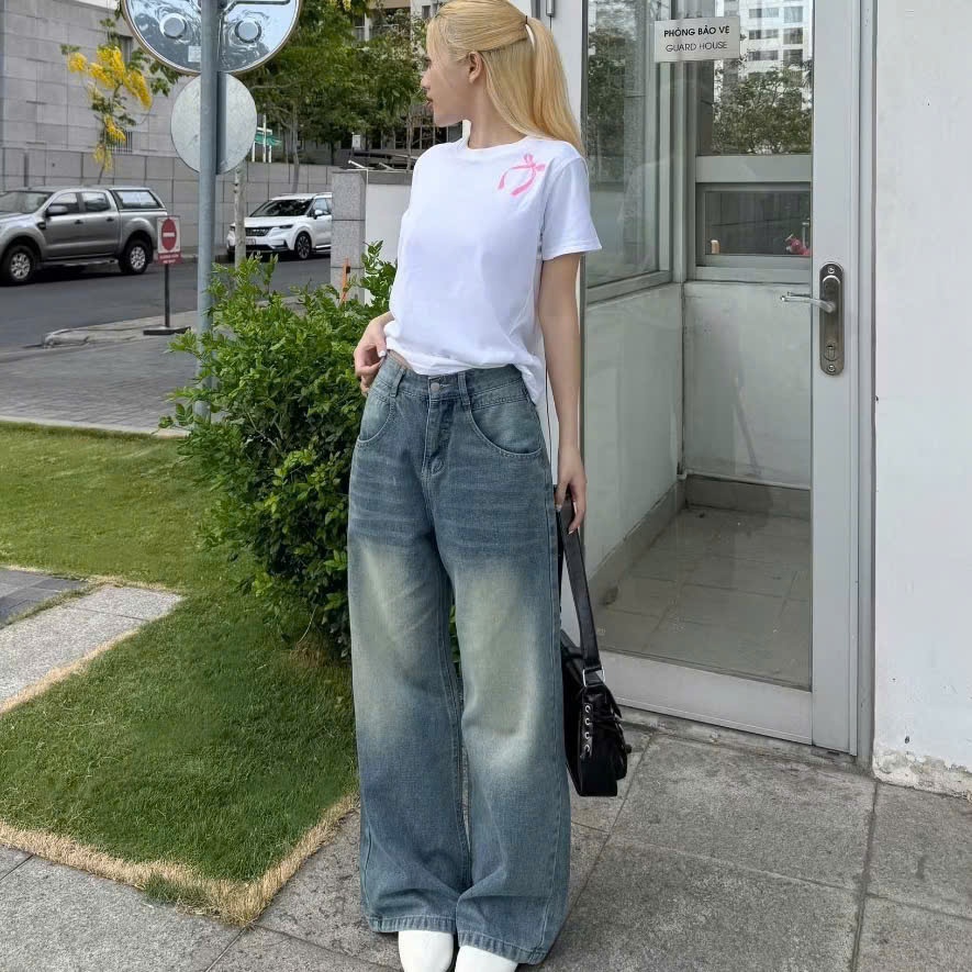 ខោខូវប៊យជើងធំរលុងសម្រាប់នារី, ខោខូវប៊យចង្កេះខ្ពស់, ម៉ូដ MS06 របស់ហាង Jeanshop_0603