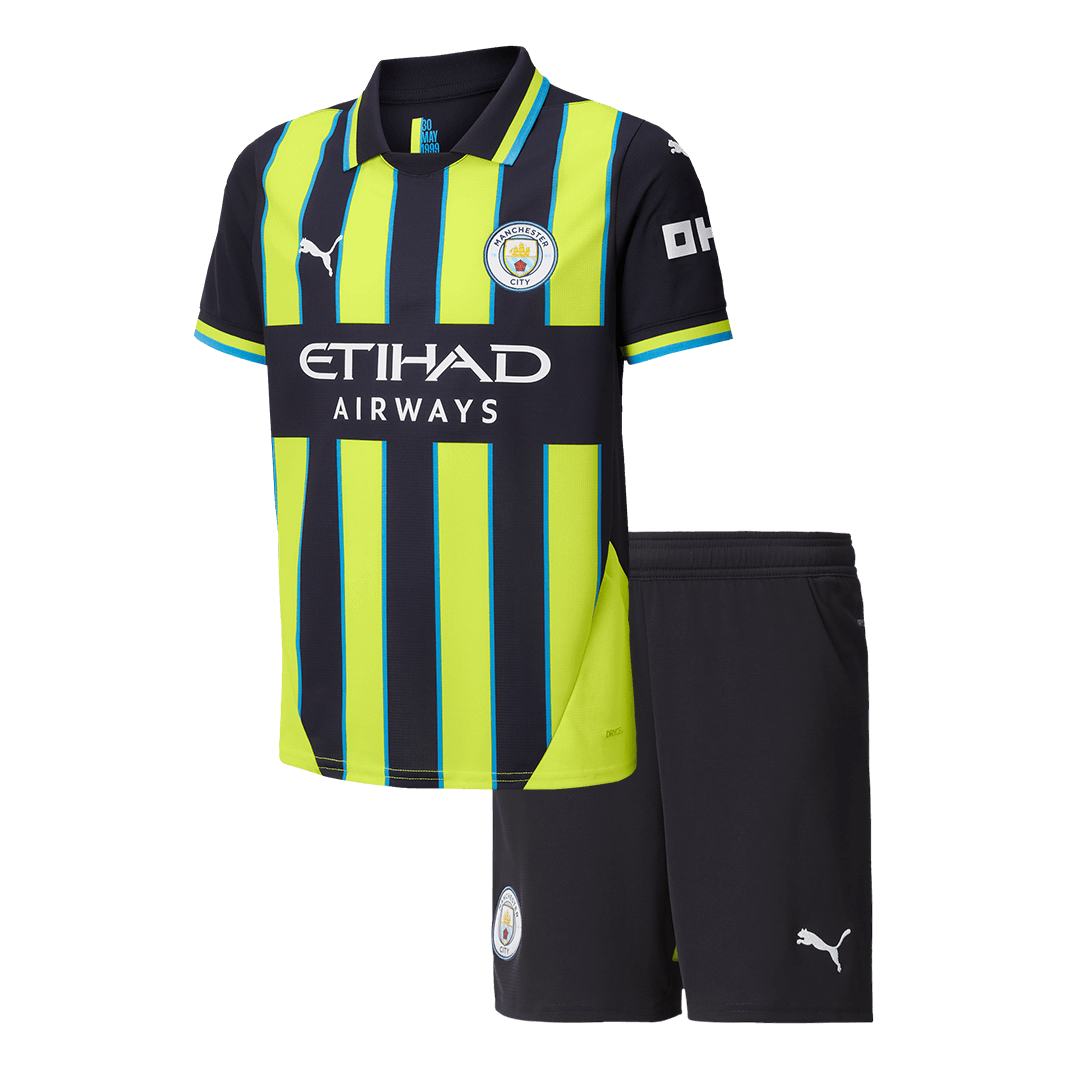 24-25 Manchester City Away Kids Kit Jersey+Shorts