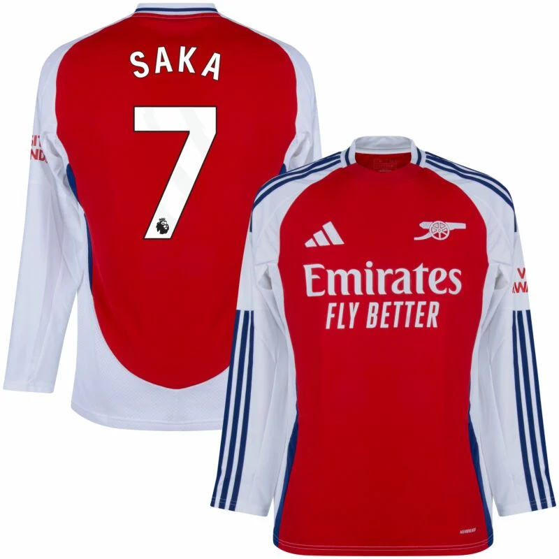 Arsenal Home Long sleeves  Saka 7 Shirt 2024-2025  Size：S-4XL