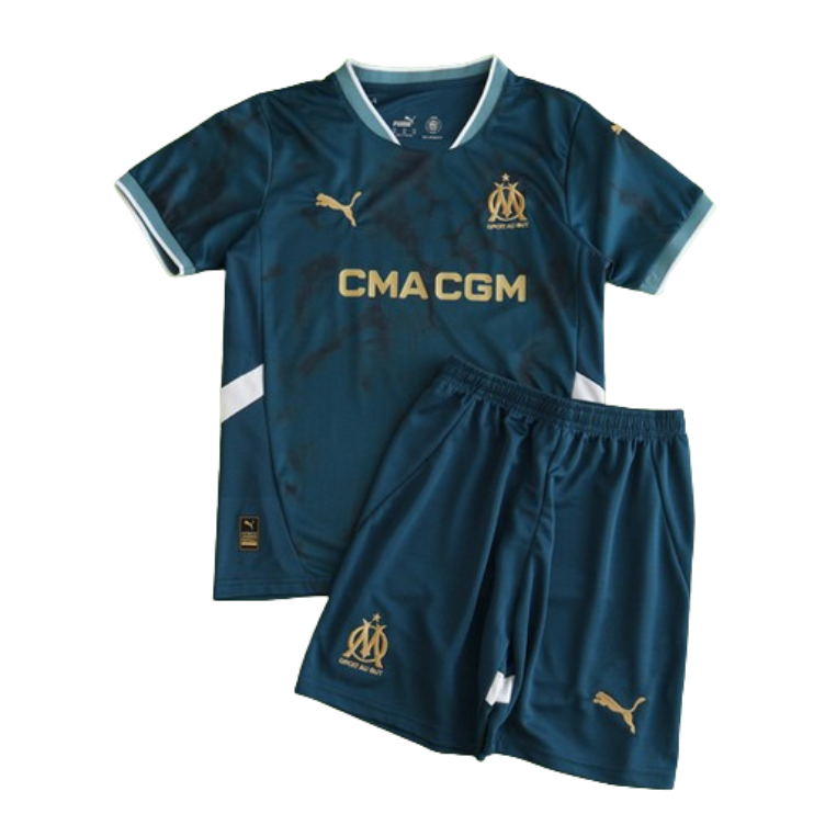 24-25 Marseilles Away Soccer Kids Kit Jersey+Shorts