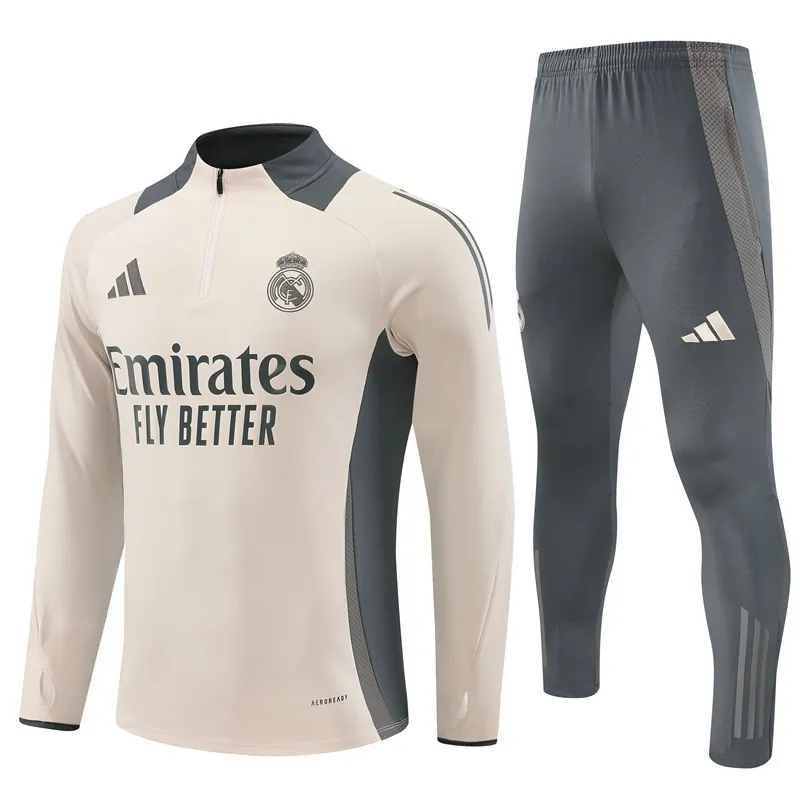 Real Madrid Zipper Sweatshirt Kit(Top+Pants) 2024-25