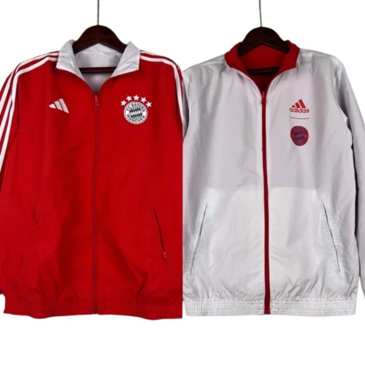 2023-2024 Bayern Munich Reversible Windbreaker (Red-white)Soccer Jersey 1:1 Thai Quality
