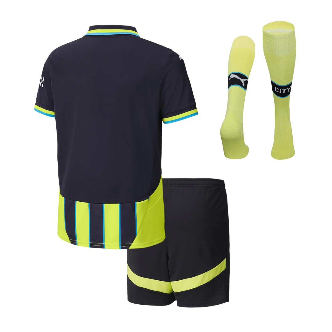 Kids Manchester City Custom Away Full Soccer Kits 2024-25