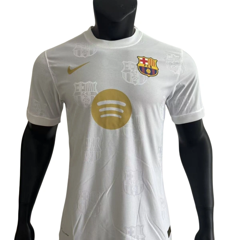 Barcelona White Soccer Jersey Player Version Shirt 25-26