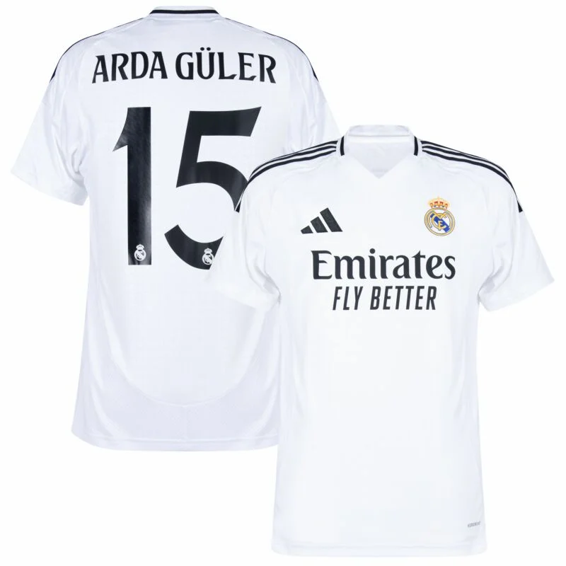 Real Madrid Home Arda Güler 15 Shirt 2024-2025 Size:S-4XL