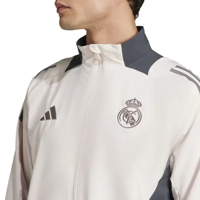 Real Madrid Mens UCL Training Tracksuit Jacket Beige 2024-2025