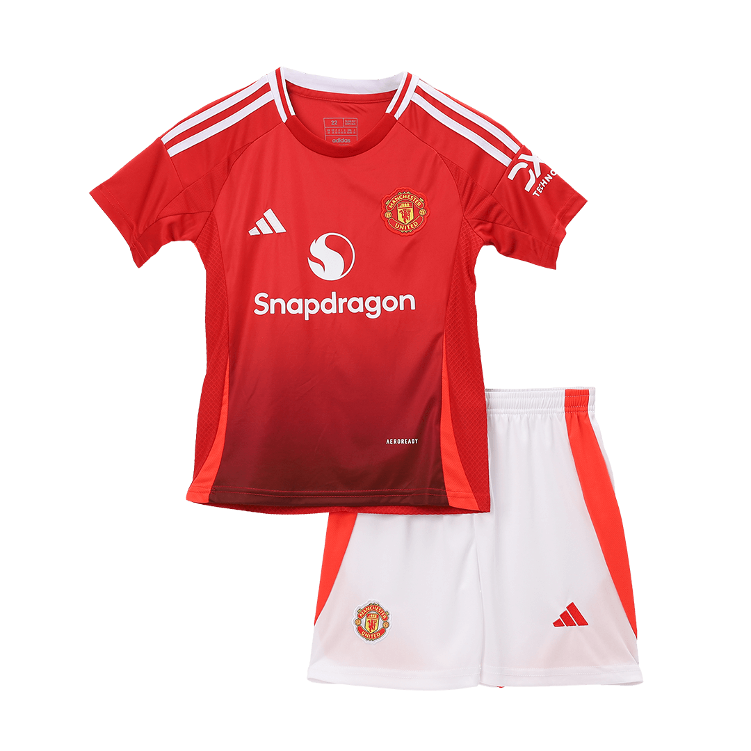 24-25 Manchester United Home Kids Jersey+Shorts