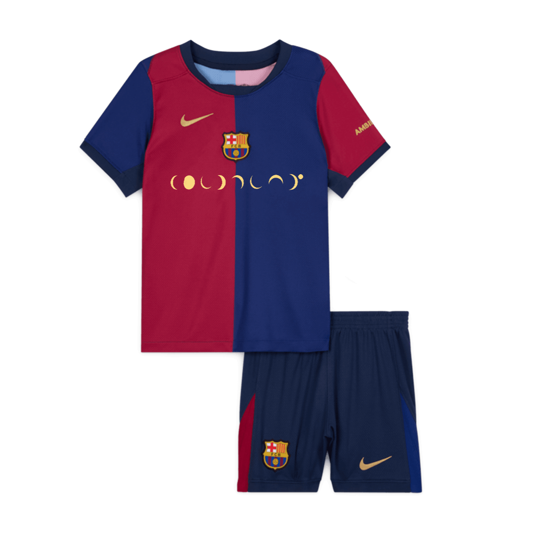 Kids Barcelona COLDPLAY Custom Home Soccer Kits 2024-25 COLDPLAY