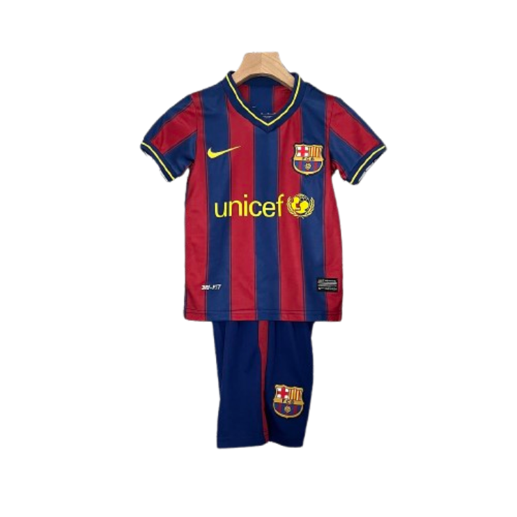 Barcelona Home 09-10 Retro Kids Kits Children Shirt Football Jersey