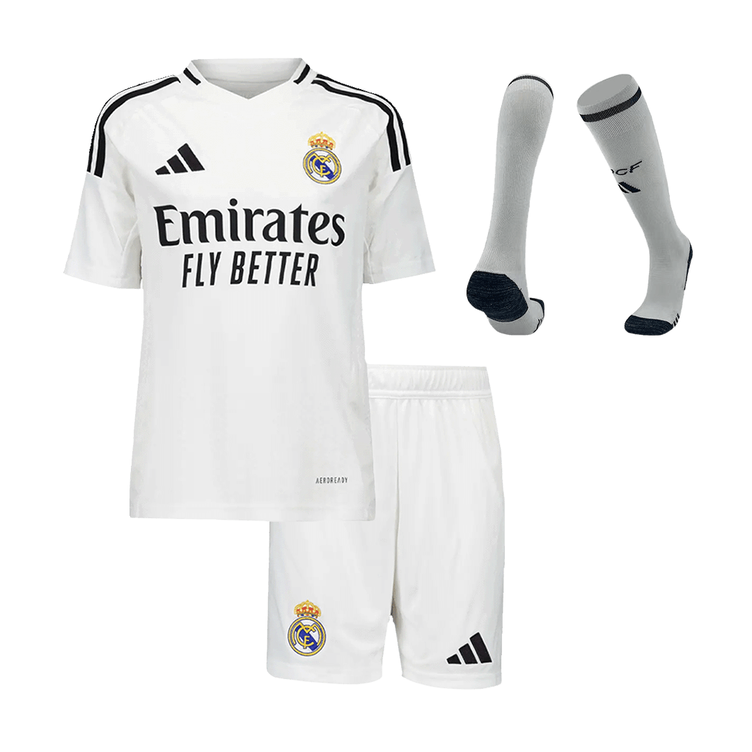 Kids Real Madrid Custom Home Full Soccer Kits 2024-25