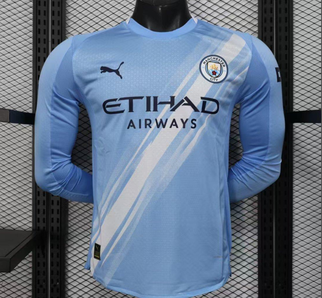 Player Version 25-26 Manchester City Home Long Sleeve Jersey