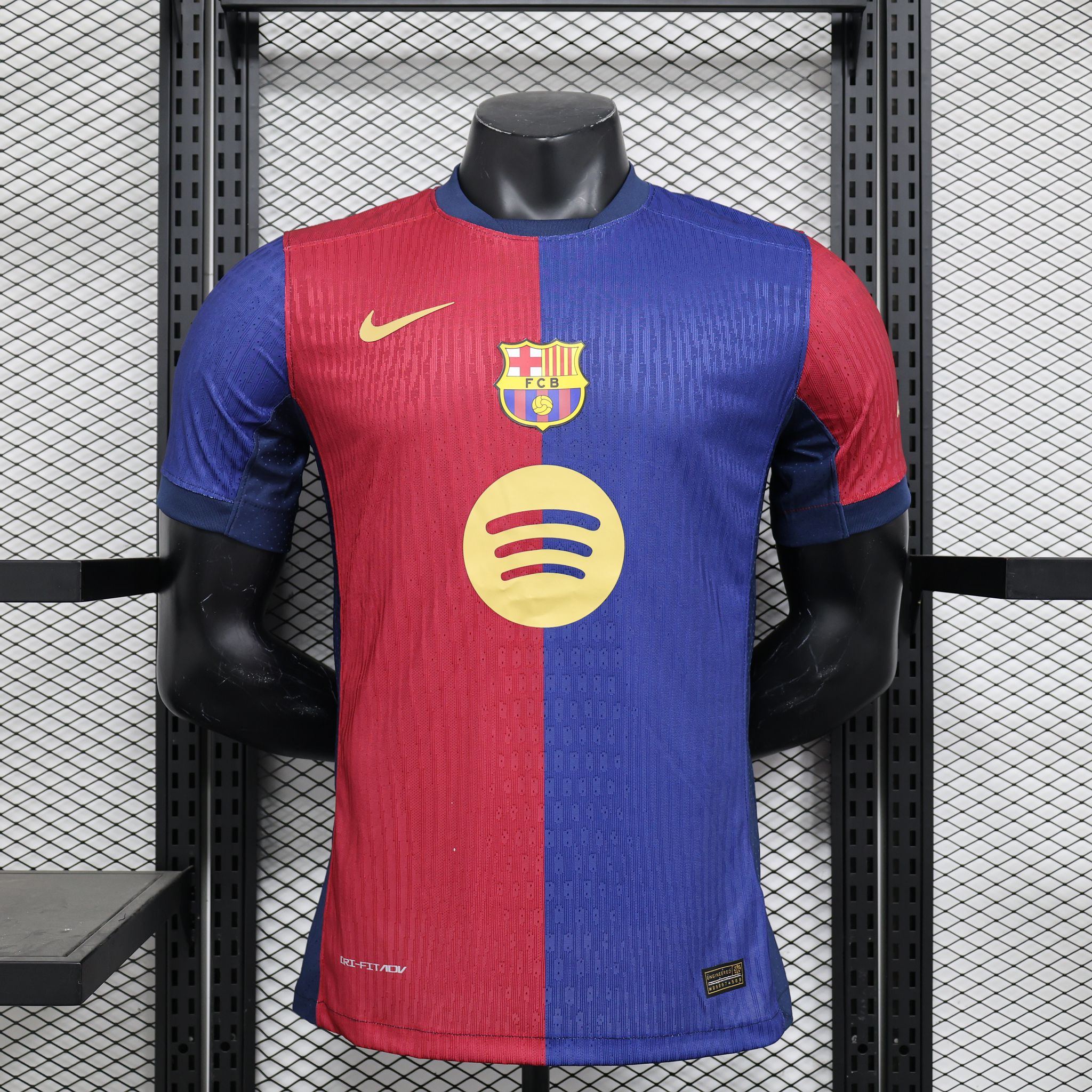 24-25 Barcelona Home Soccer Jersey Player Edition Spotify Logo Without Text