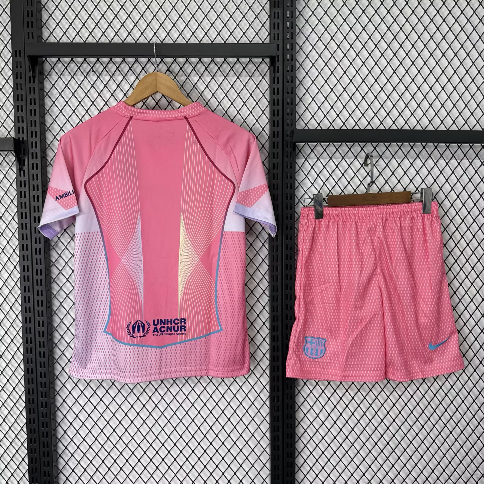 25-26 Kids Barcelona Pink with Gradient Pattern Jersey