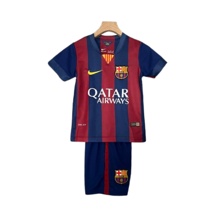 Barcelona Home 2014-15 Retro Kids Kits Jersey+Shorts