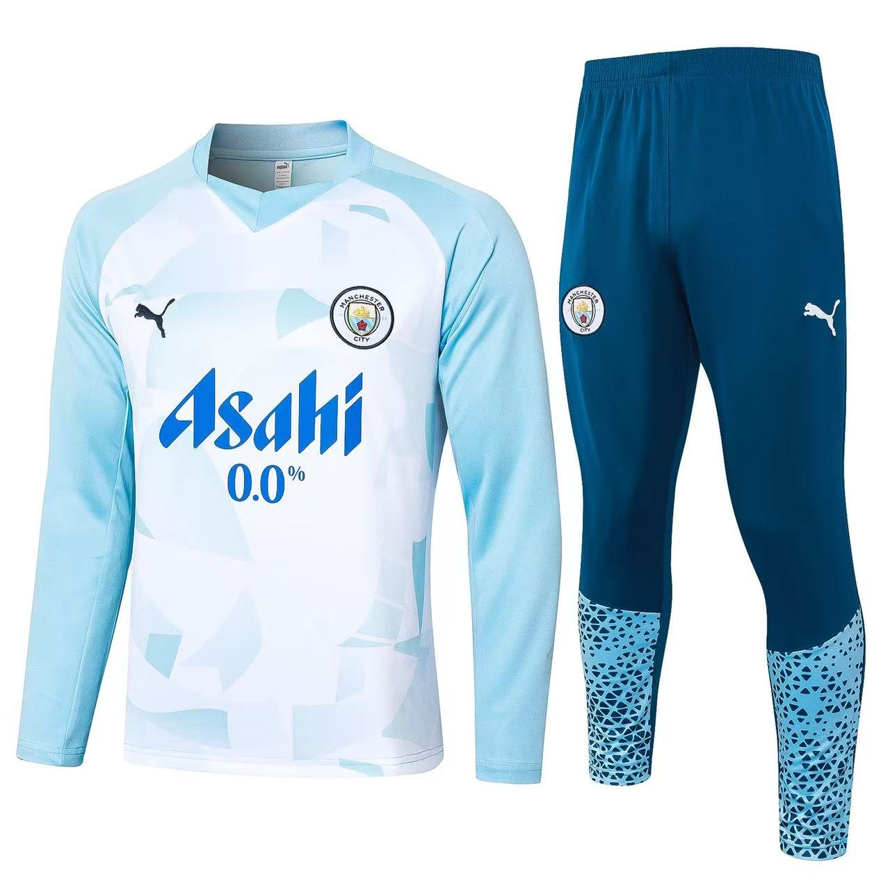 Manchester City Zipper Sweatshirt Kit(Top+Pants) 2023-24