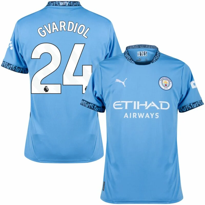 Manchester City Home Gvardiol 24 Shirt 2024-2025 Player version Size：S-XXL