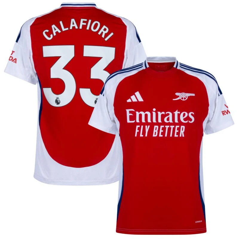 Arsenal Home Calafiori 33 Shirt 2024-2025 Size：S-4XL