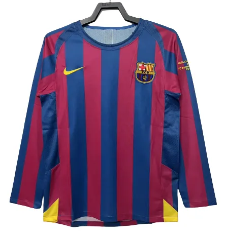 Barcelona Retro Long Sleeve UCL Edition Home Jersey 2005-06