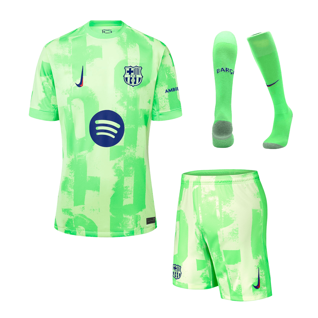 Barcelona Third Away Custom Full Soccer Kit 2024-25 Spotify Logo Without Text