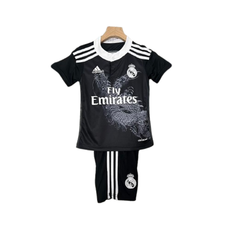 Real Madrid 14-15 Third Retro Kid Kits Black Jersey