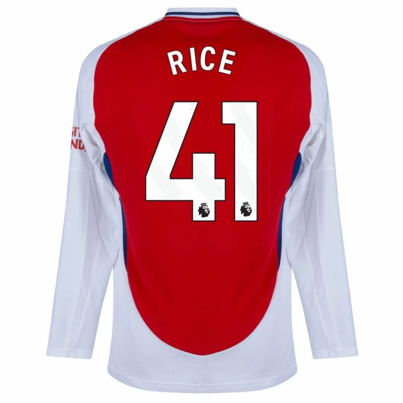 Arsenal Home Long sleeves  Rice 41 Shirt 2024-2025 Size：S-4XL