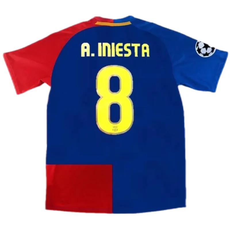 Barcelona A.INIESTA #8 UCL Final Retro Jersey Home 2008-09