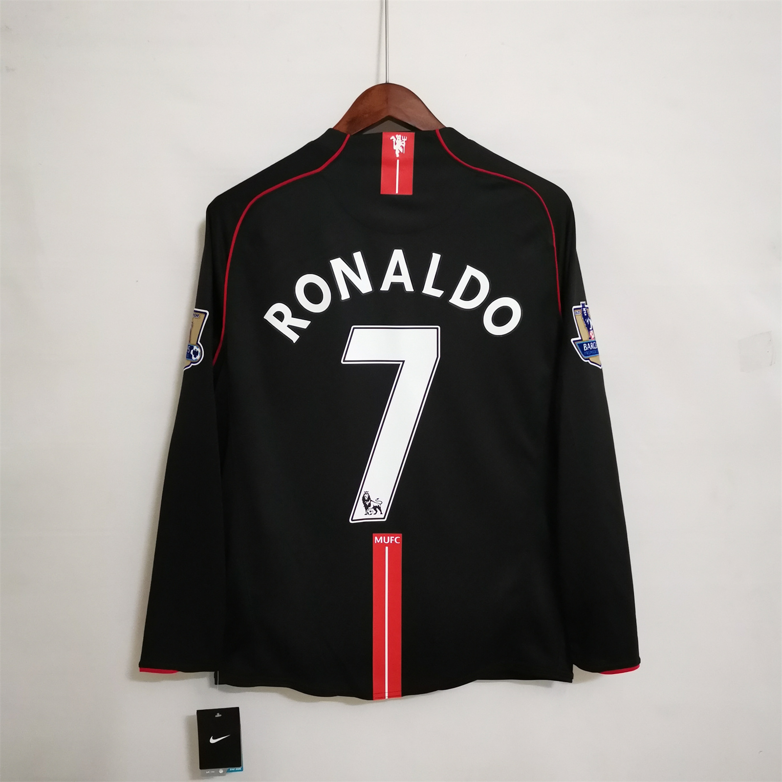07-08 Retro Long Sleeve Manchester United #7 Ronaldo Third  Away Soccer Jersey