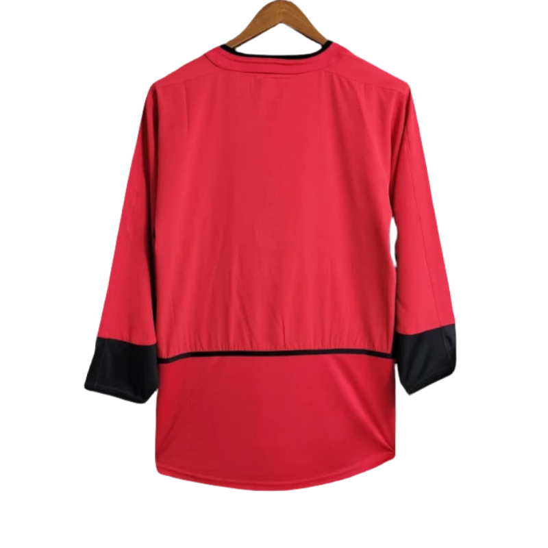 Retro Long Sleeve Manchester United Home Football Jersey 2002/2004