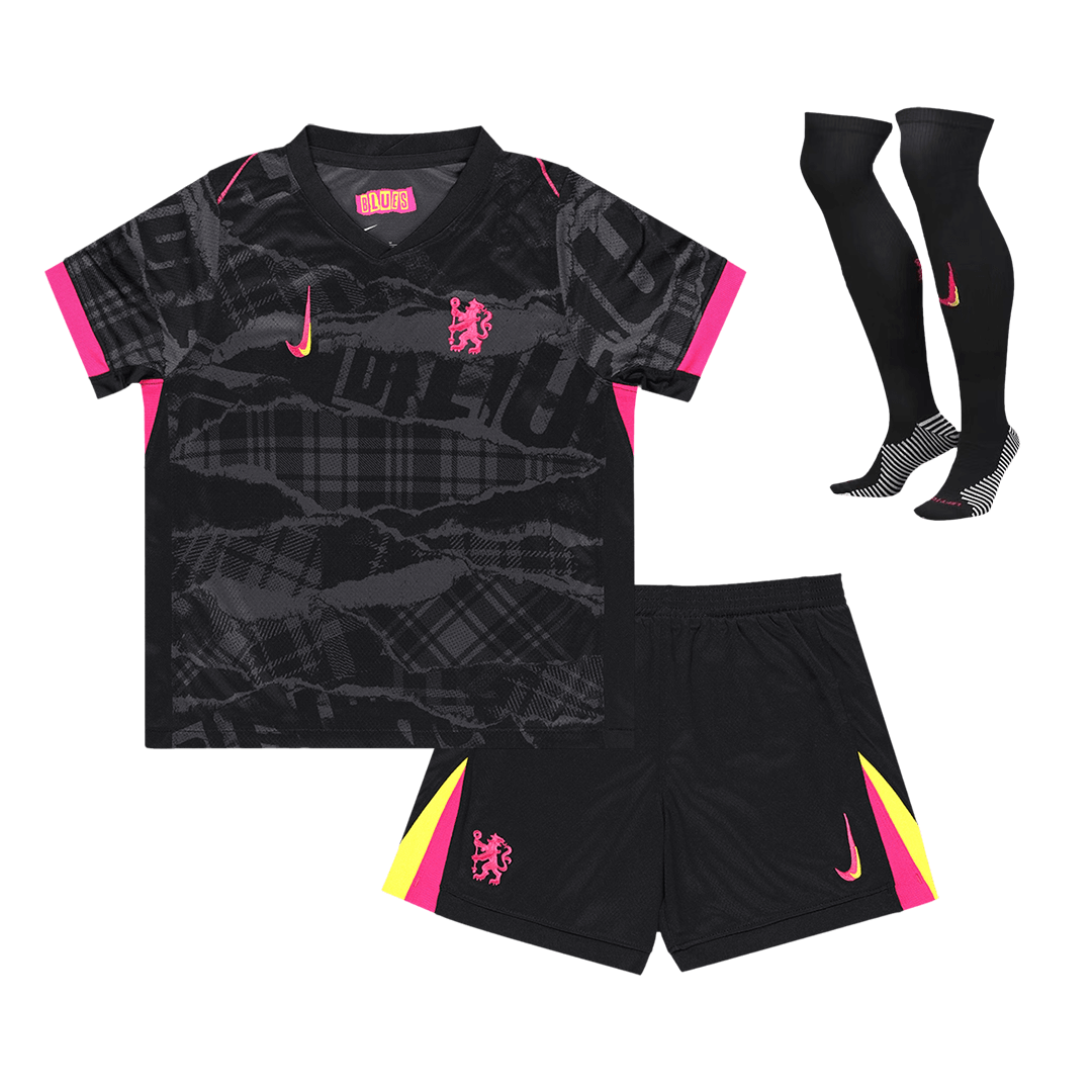 Kids Chelsea Custom Third Away Full Soccer Kits 2024-25