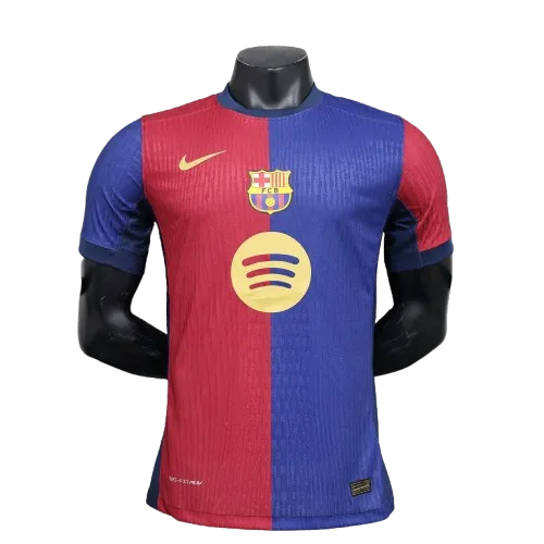 24-25 Barcelona Home Soccer Jersey Player Edition Spotify Logo Without Text